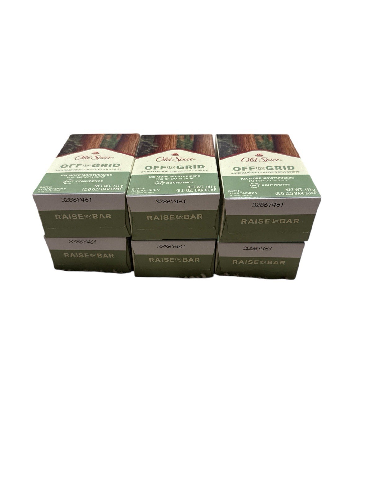 6 Old Spice Off the Grid Sandalwood + Aloe Vera Scent Bar Soap 5 oz. ea