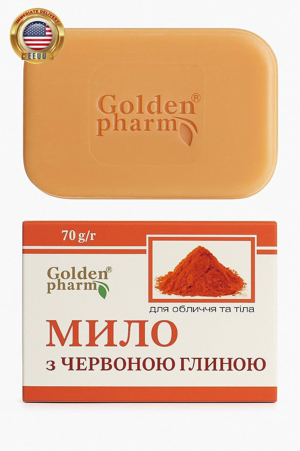 Red Clay Soap Bar for Face & Body – 70G (2.47Oz) – 100% Natural, Cold Process So