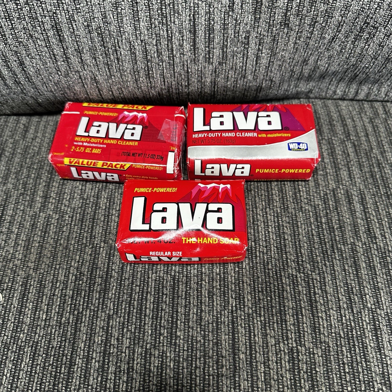 Lava Hand Soap Two 5.75 oz Bar, One 4oz bar, Heavy Duty WD40 And 3M Sandblaster