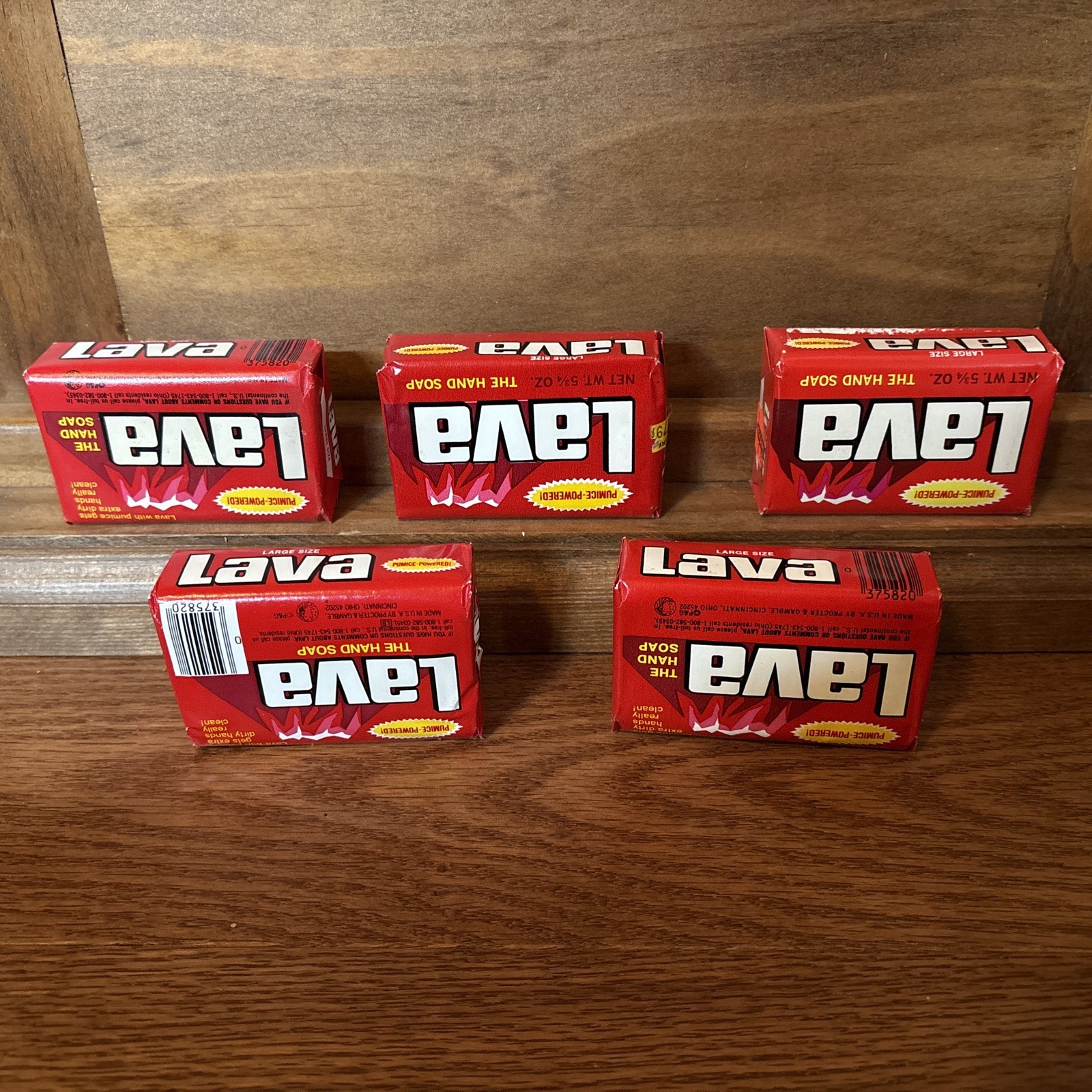 5 ~ LAVA Bar Green Soap 5.75 Oz Heavy Duty with Pumice Hand Cleaner Grease Dirt