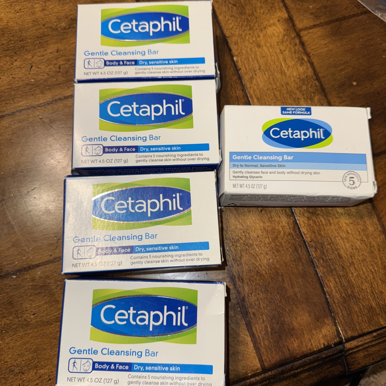 Cetaphil Gentle Cleansing Bars for Dry Sensitive Skin 4.5 oz Lot Of 5