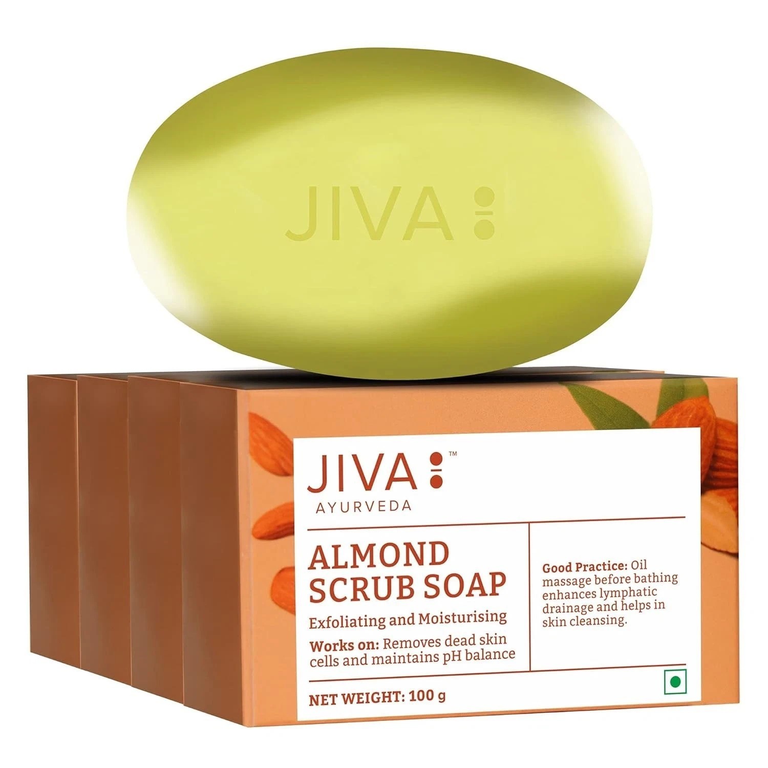 Almond Soap 100gm | Controls Acne, Pimples & Blackheads (Pack Of 4)