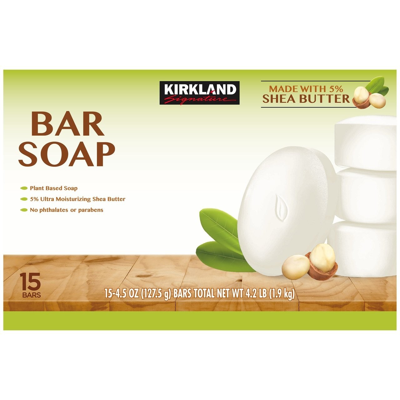 Kirkland Signature Bar Soap with Shea Butter, 4.5 Ounce (15 Count)