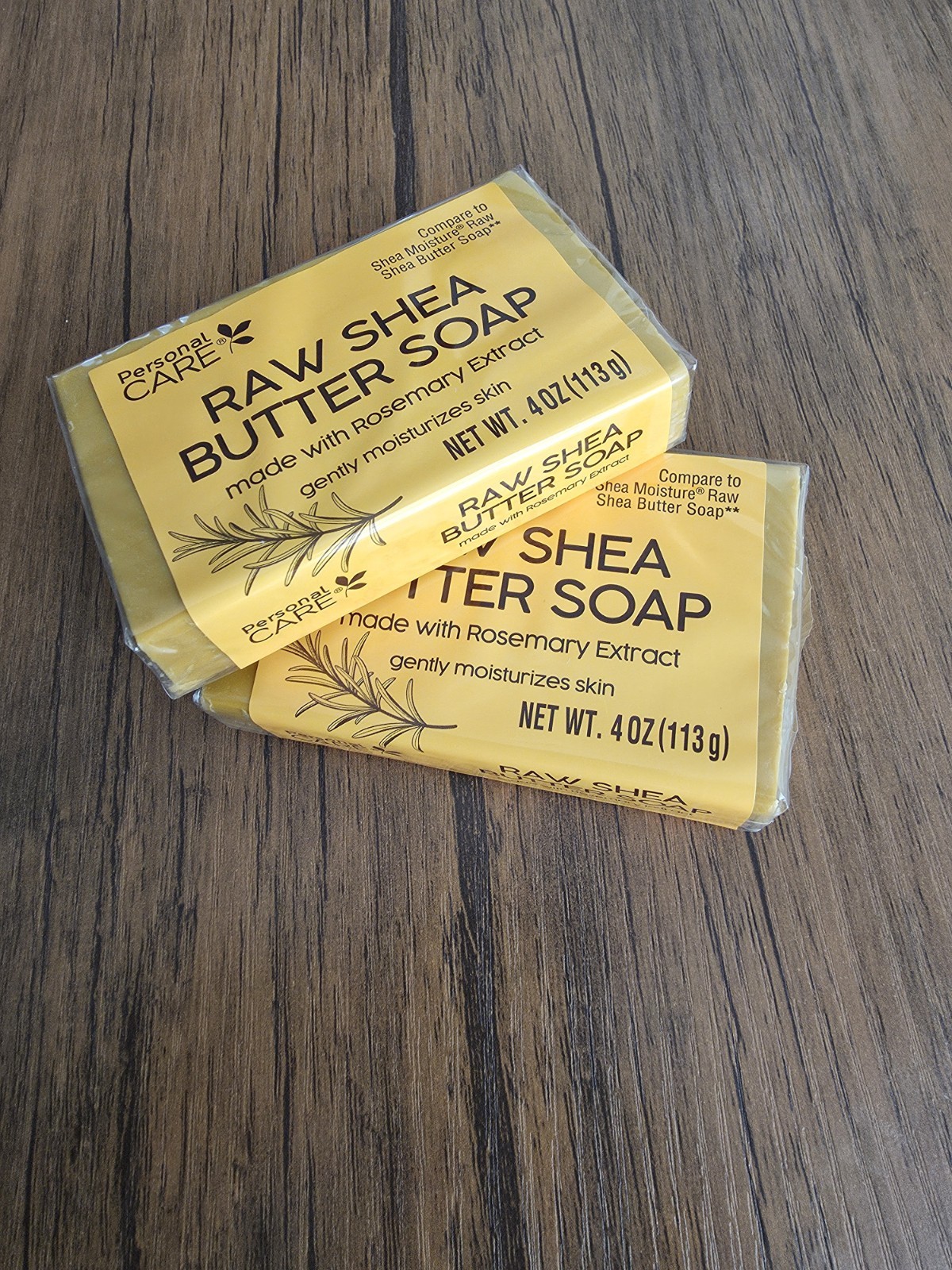 Personal Care Raw Shea Butter Soap, Rosemary Extract, Moisturizing 4 oz, 2pk