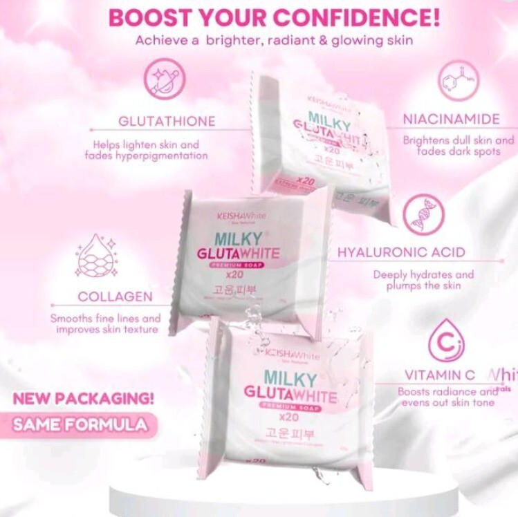 3 pcs Milky Gluta White Premium Soap 70 g /each