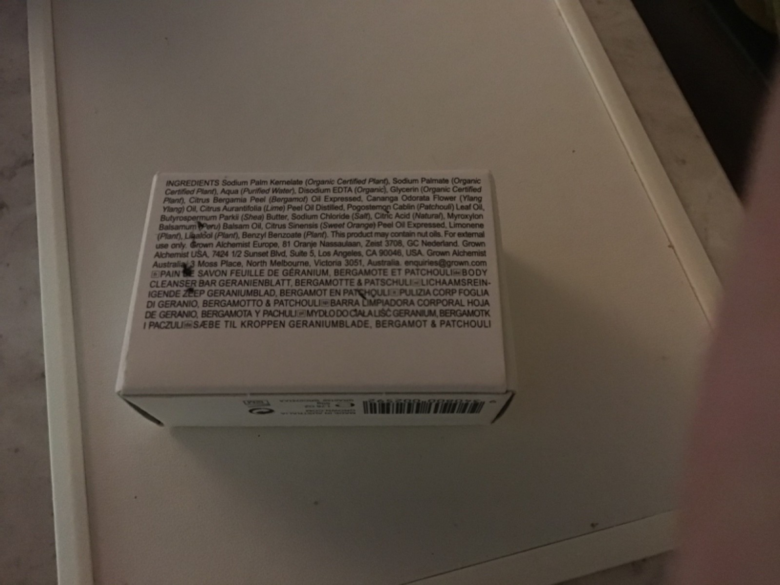 NIB Grown Alchemist Body Cleansing Bar Geranium Leaf Bergamot Botanical 50 g!