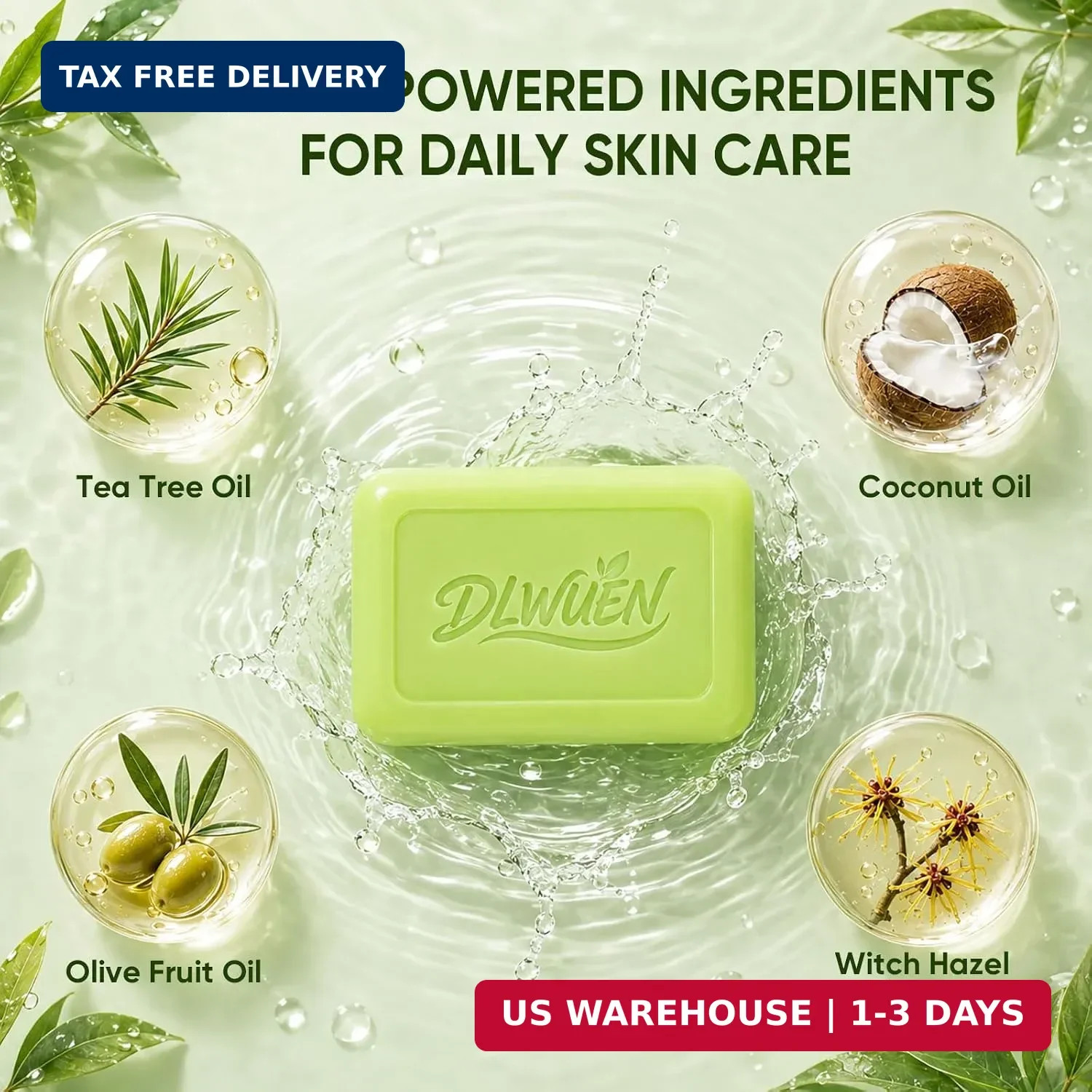 Tea Tree Soap Bar 3 Pack, Antifungal Tea Tree Oil Soap for Face & Body | Deep Cl