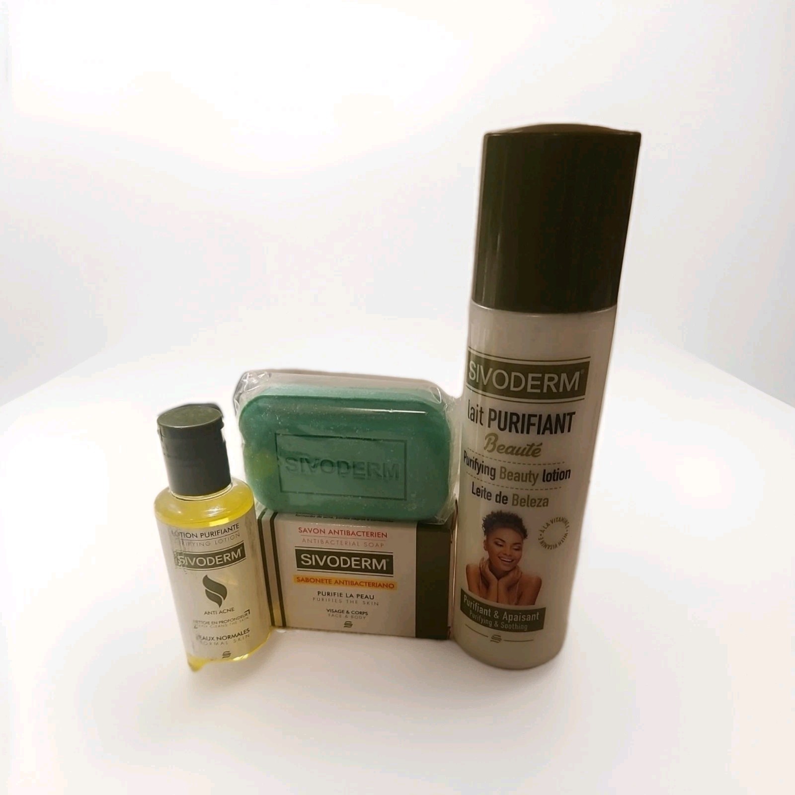 SIVODERM Set of 3 (Anti B Soap 100g Beauty Lotion 220ml Anti Spot Lotion 70ml