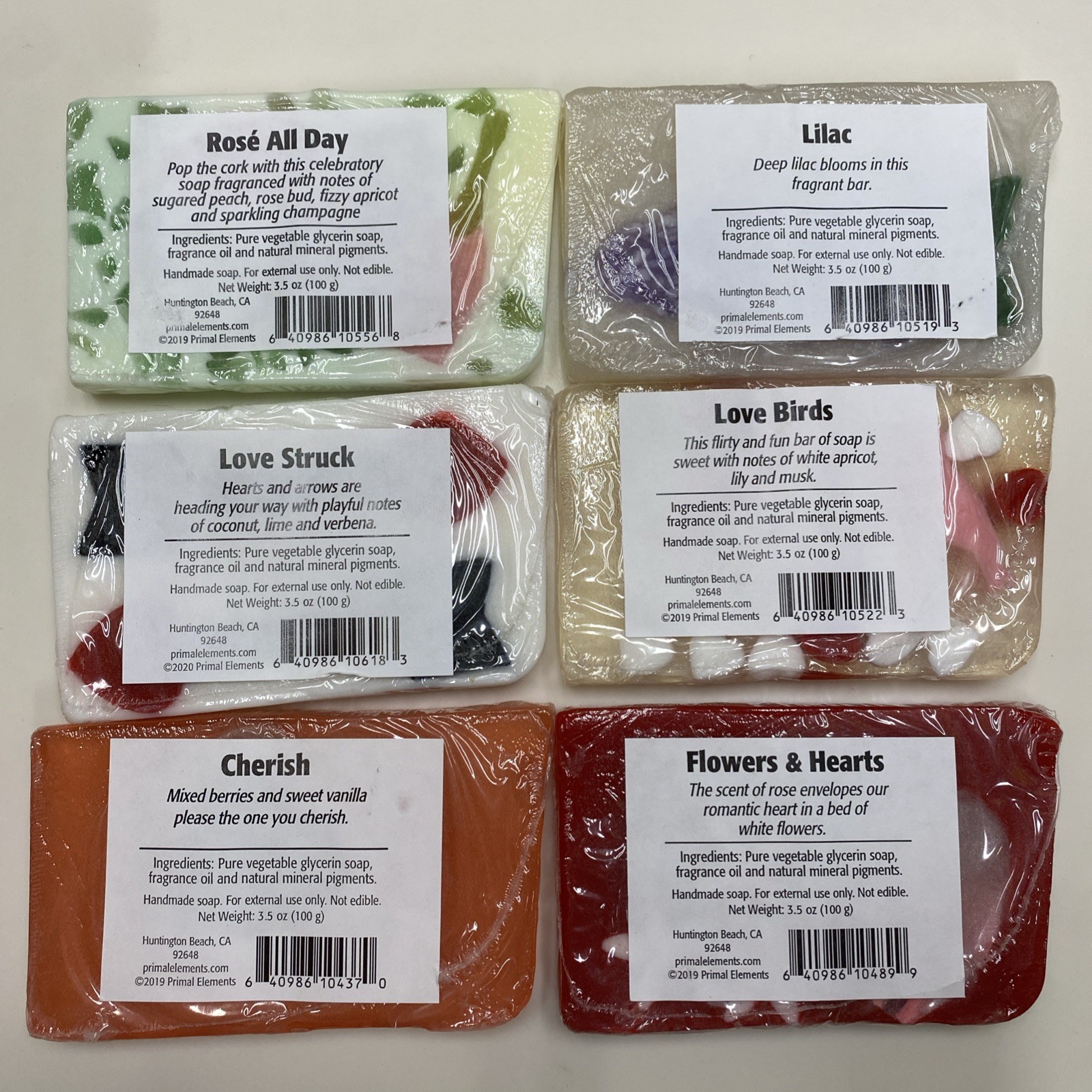 6 Pack – Primal Elements Valentine’s Day Glycerin Assorted Soap Set