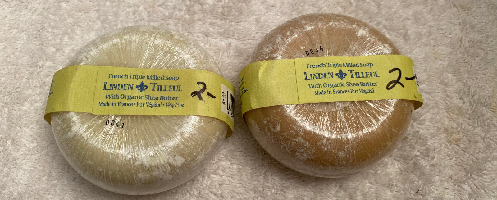 2 World Market La Lavande LINDEN Shea Butter Bar Soap 5 oz. & 1 Handmade Free