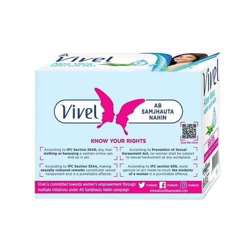 Vivel Aloe Vera Soap 150g Pack of 8 Vitamin E 1200g Soft Glowing Skin FS