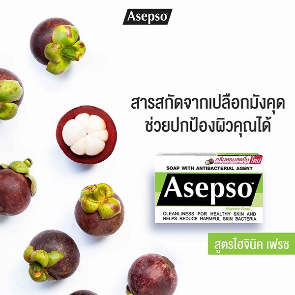 Asepso Bar Soap Hygienic Fresh For Prickly Heat & Skin Infections 80g x8