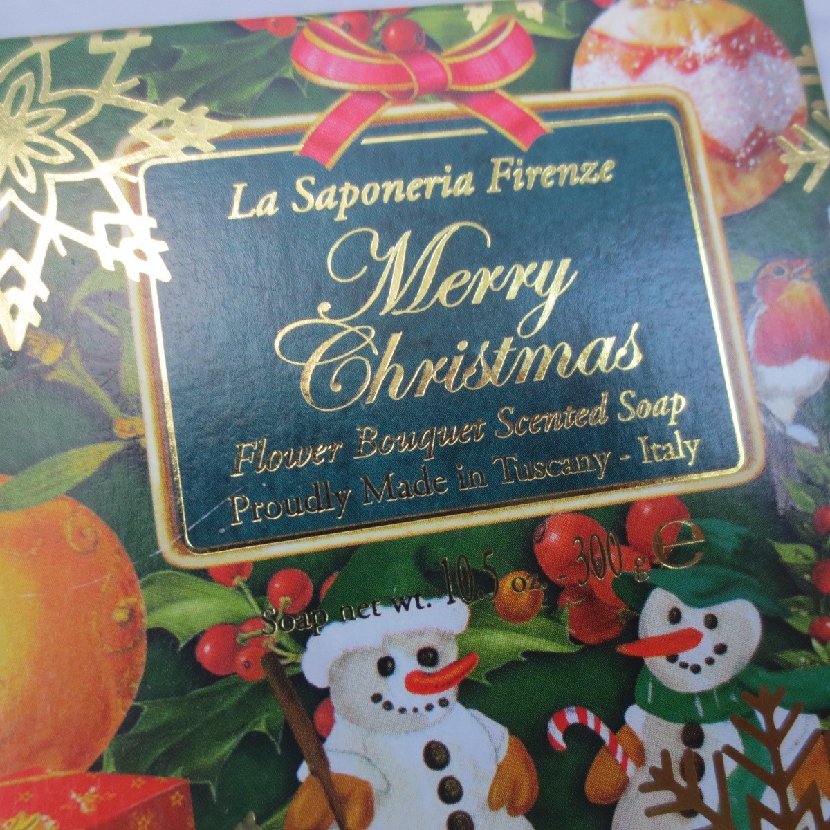 La Saponeria Firenze Merry Christmas Soap 10.5 oz Tuscany Italy Gift Box NIB