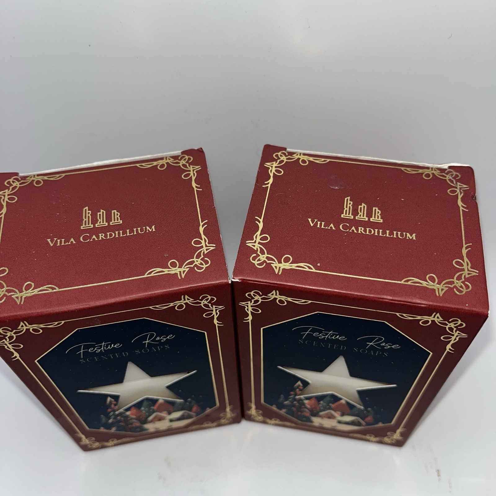 Vila Cardillium Festive Rose Soaps Scented Contains 8 – 3.5 oz Holiday Bars