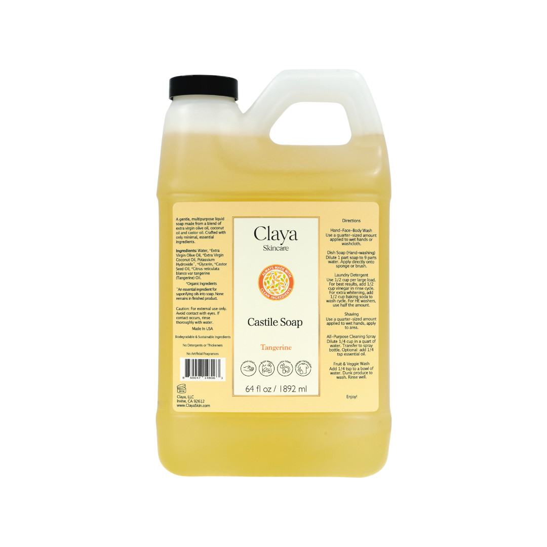 Liquid Castile Soap – Gentle For Sensitive Skin, Made From Organic Oils