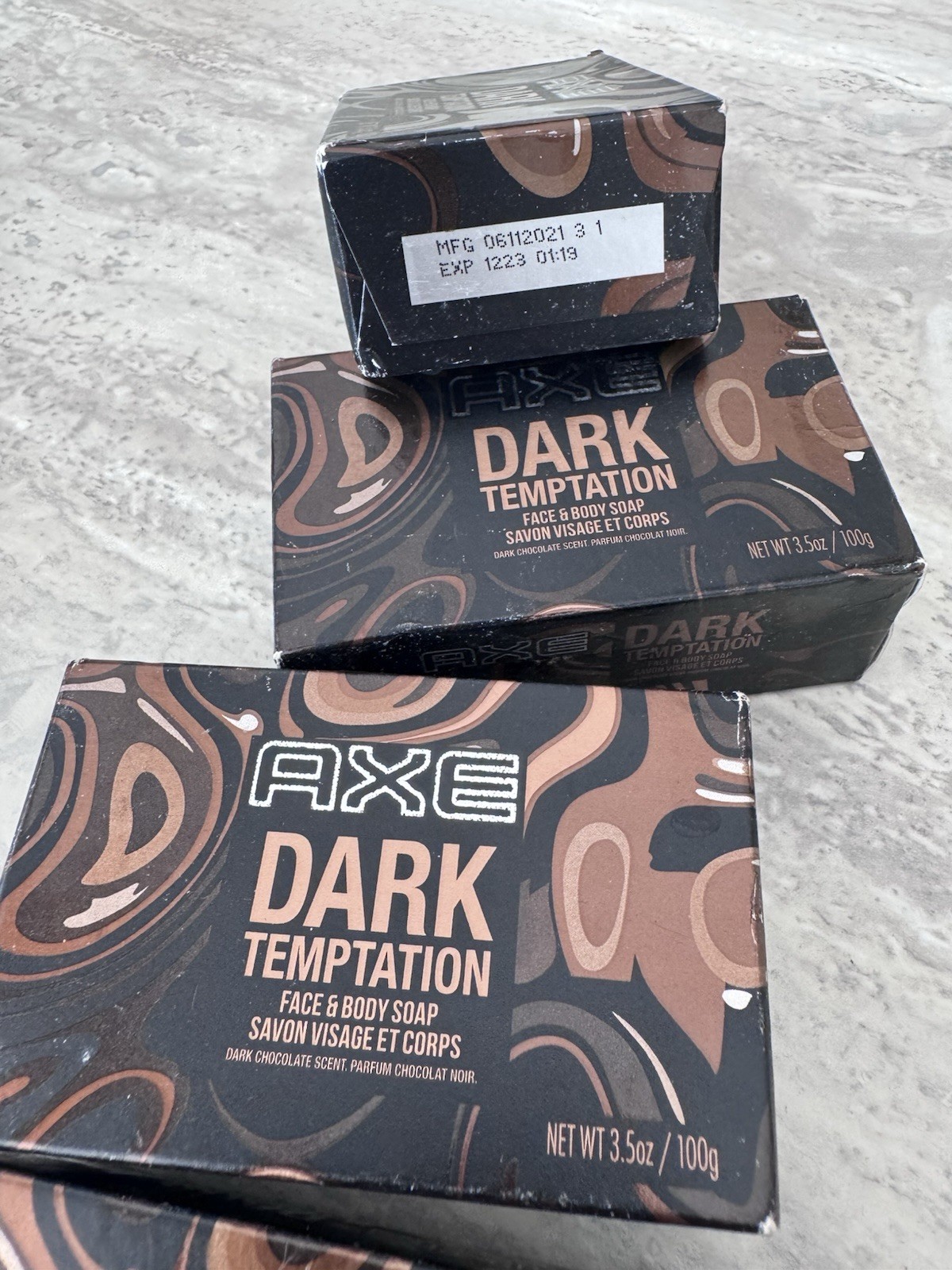 AXE DARK TEMPTATION FACE & BODY SOAP BARS 6 x 3.5 oz Ea Bar RARE Lot Of 4