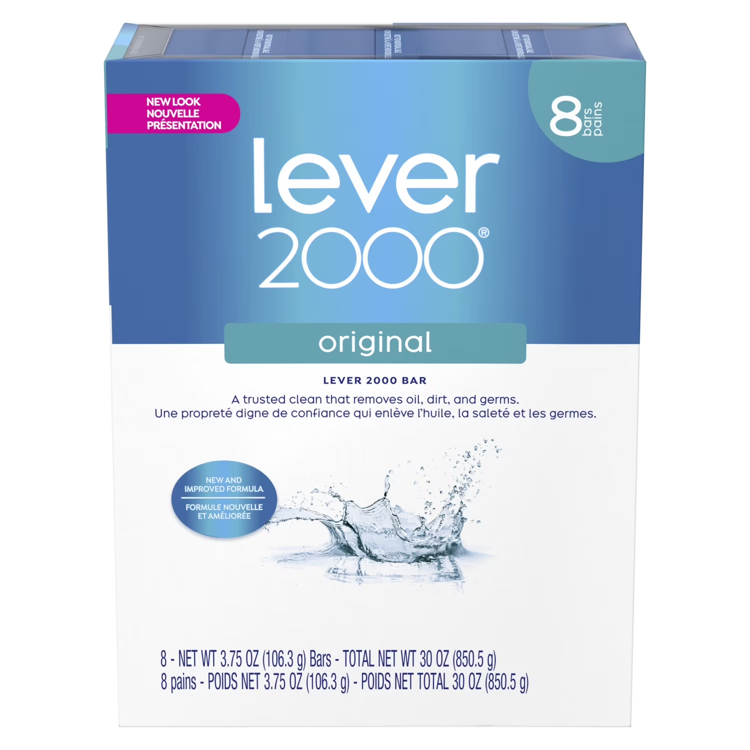 Lever 2000 Original Bar Soap – Refreshing Clean & Fresh Scent – 8/Bar Value Pack