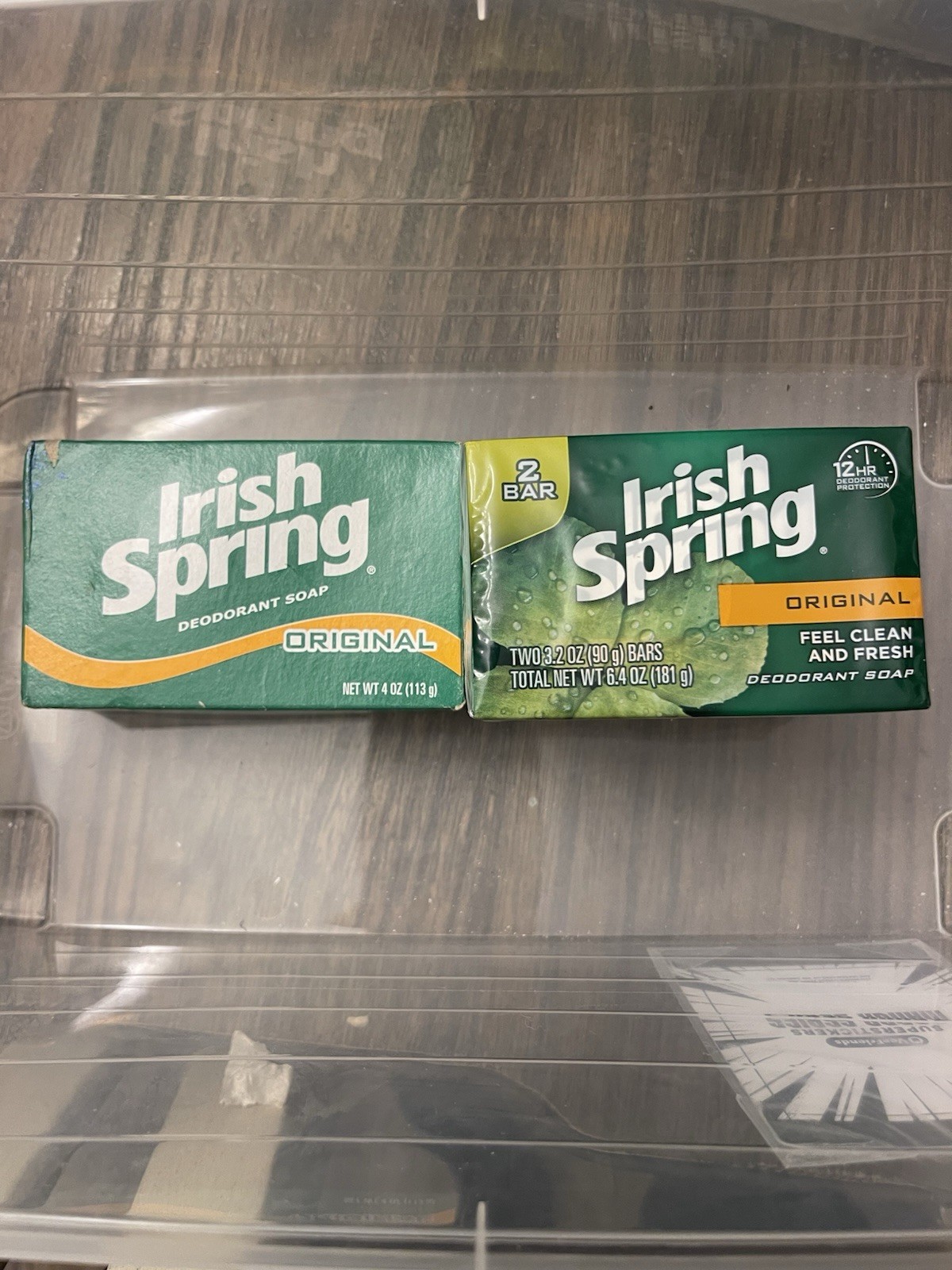 Vintage Bars Irish Spring Original Scent Bath Deodorant Bar Soap 4oz + 2 3.2 Oz