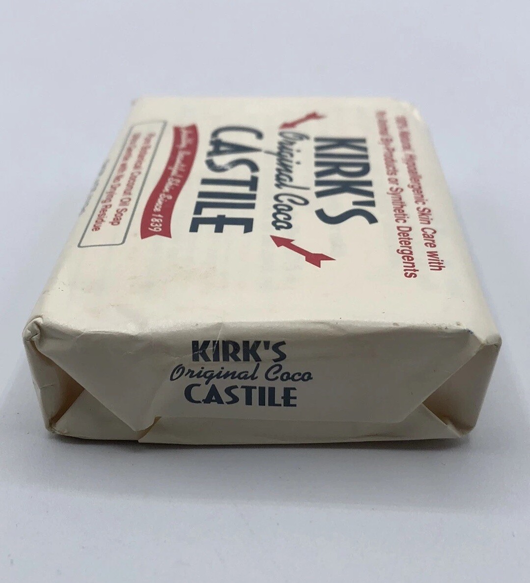 Kirk’s Castile Coconut Oil Soap, Original Coco Pure Botanical – 4 oz Bar – NOS