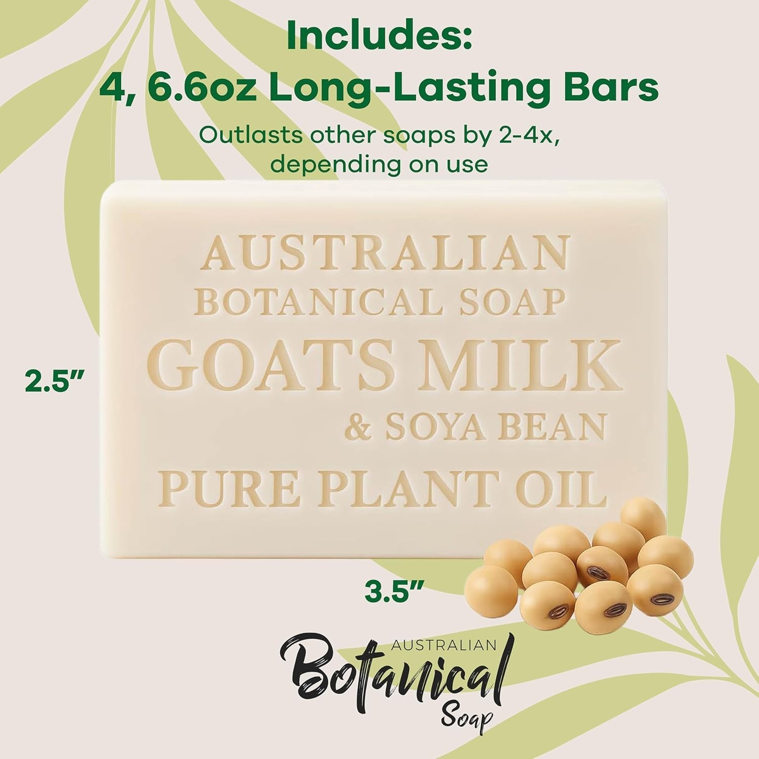 Australian Botanical Soap 6.5 OZ Pack of 4, Goat Milk Ounce (Pack 4)