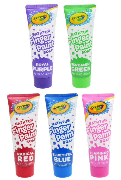 Crayola Kids Bathtub Finger Paint Soap Set of 5 – Pink, Red, Blue, Green, Purple