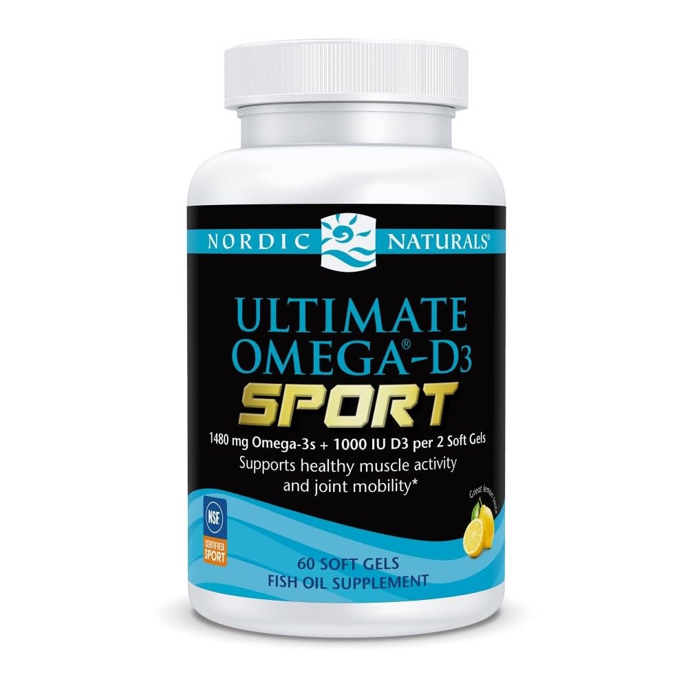 Nordic Naturals Ultimate Omega-D3 Sport, 60 Count (Pack of 1), Yellow-orange