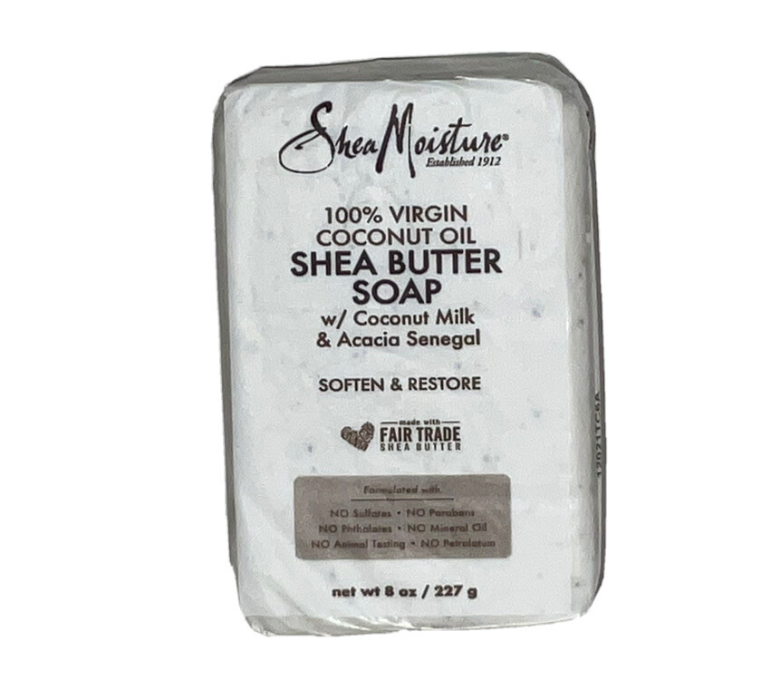 Shea Moisture 100% Virgin Coconut Oil Coconut Milk & Acacia Senegal 8oz Bar Soap