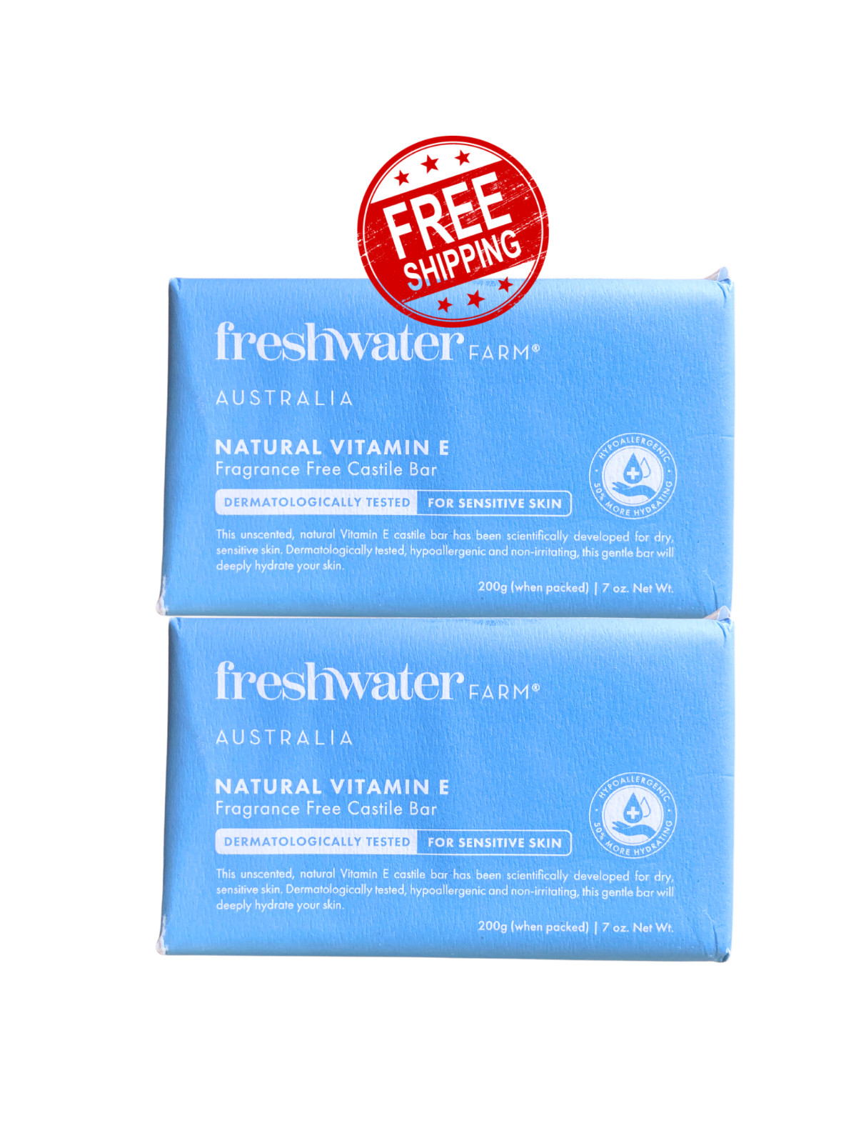 Freshwater Farm Australia Natural Vitamin E Soap Bars – Twin Pack (2-Pieces)