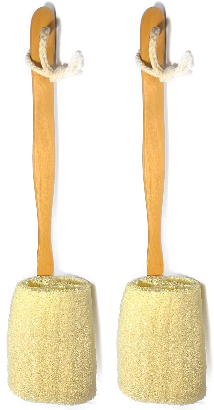 2 Pack Natural Exfoliating Loofah luffa loofa Bath Brush On a Stick – with Lo…