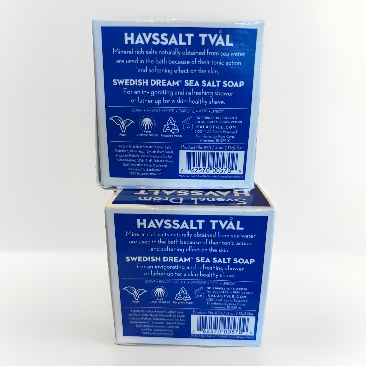 Swedish Dream Sea Salt Soap Set by Kala, 4.3 Ounce (Pack of 3)