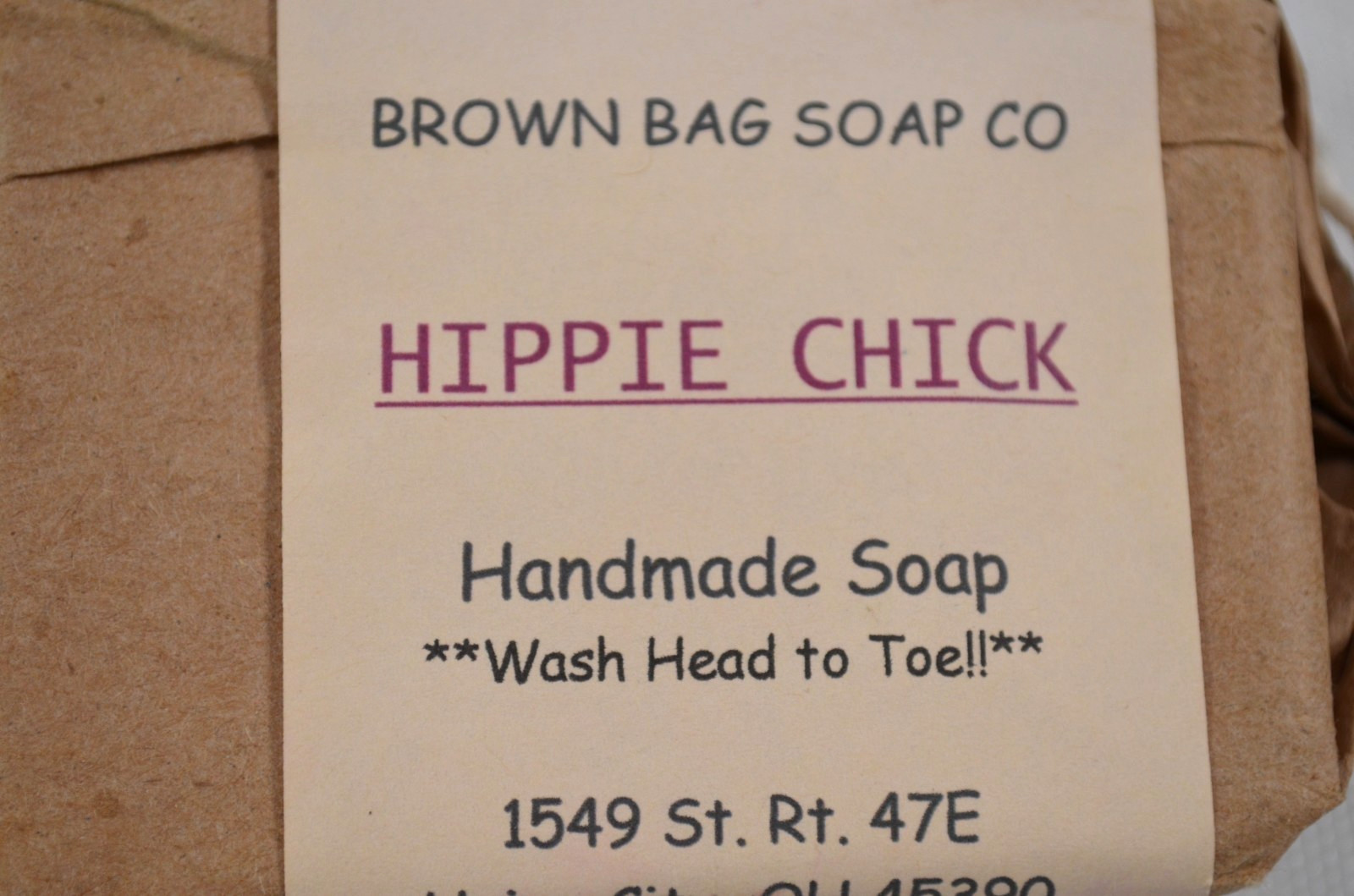 Brown Bag Soap Co Handmade Soap Hippie Chick Olive Coconut Palm Oil Oatmeal