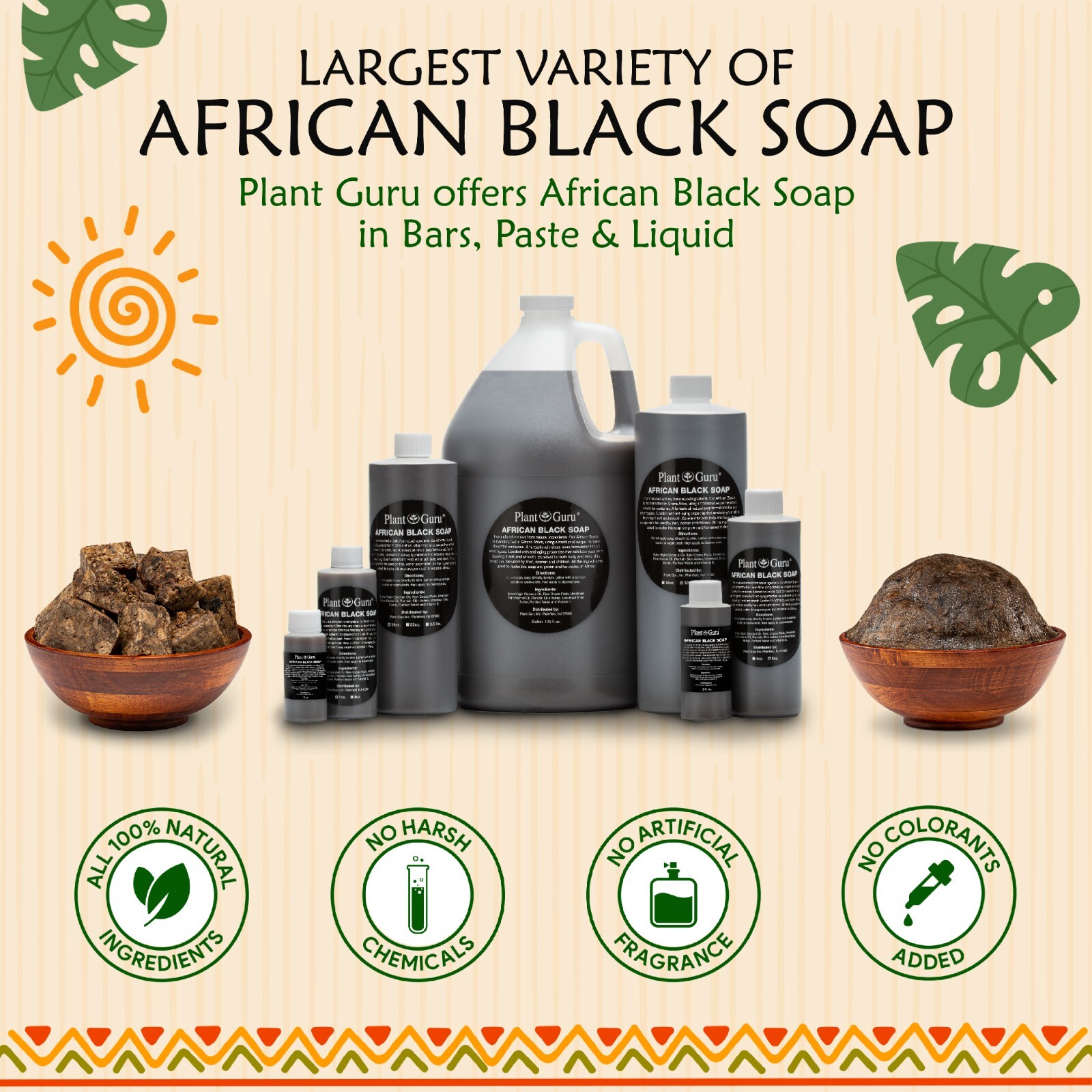 African Black Soap Liquid 16 oz. 100% Pure Raw Organic Natural Body Wash Shampoo