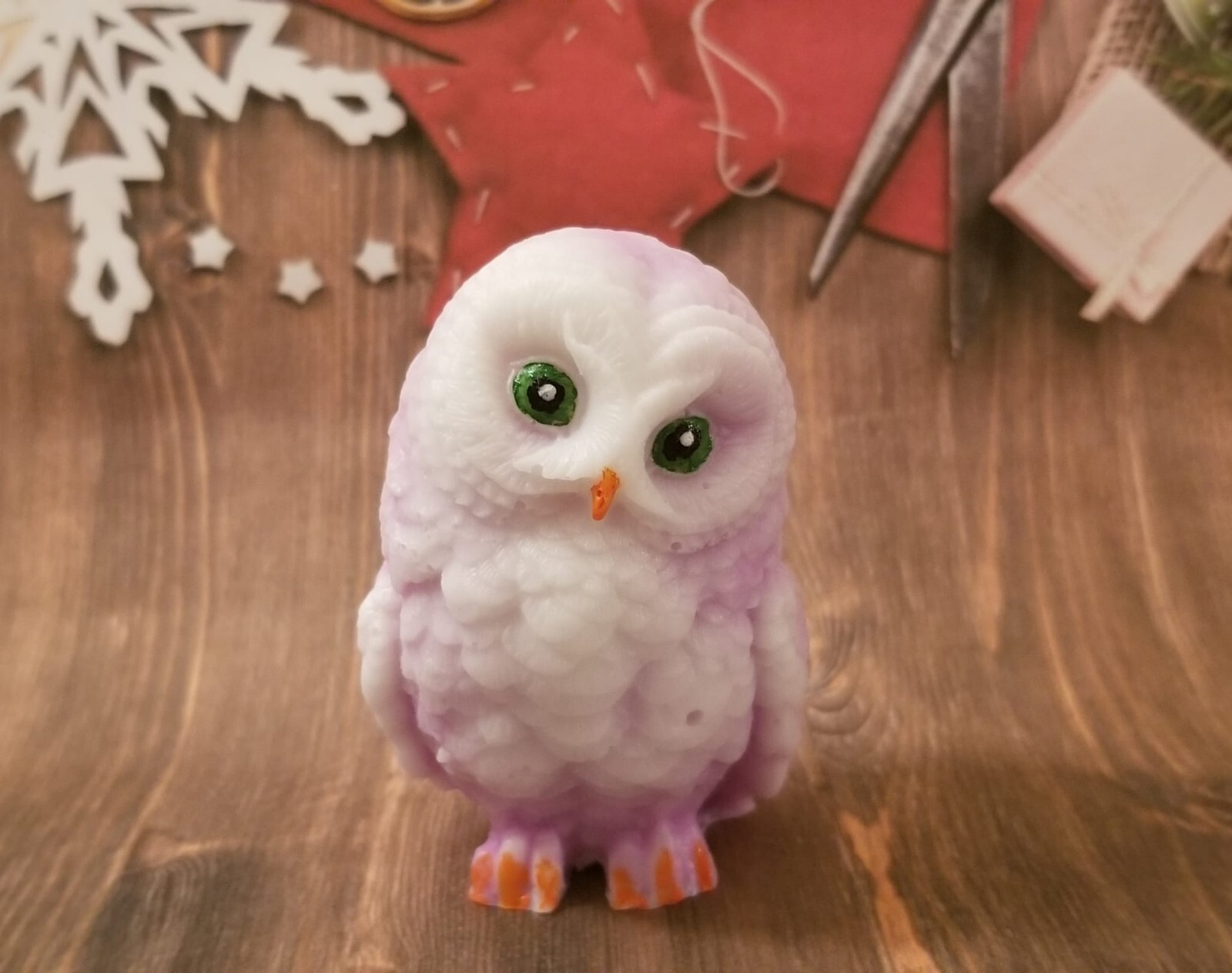 Handmade “Owl” Shaped ORGANIC SOAP. Various Colors And Scents Available