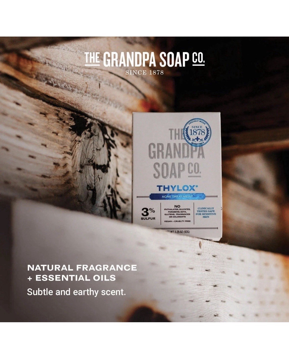 3 Pack The Grandpa Soap Company Thylox Acne Treatment Bar Soap 4.25 Oz