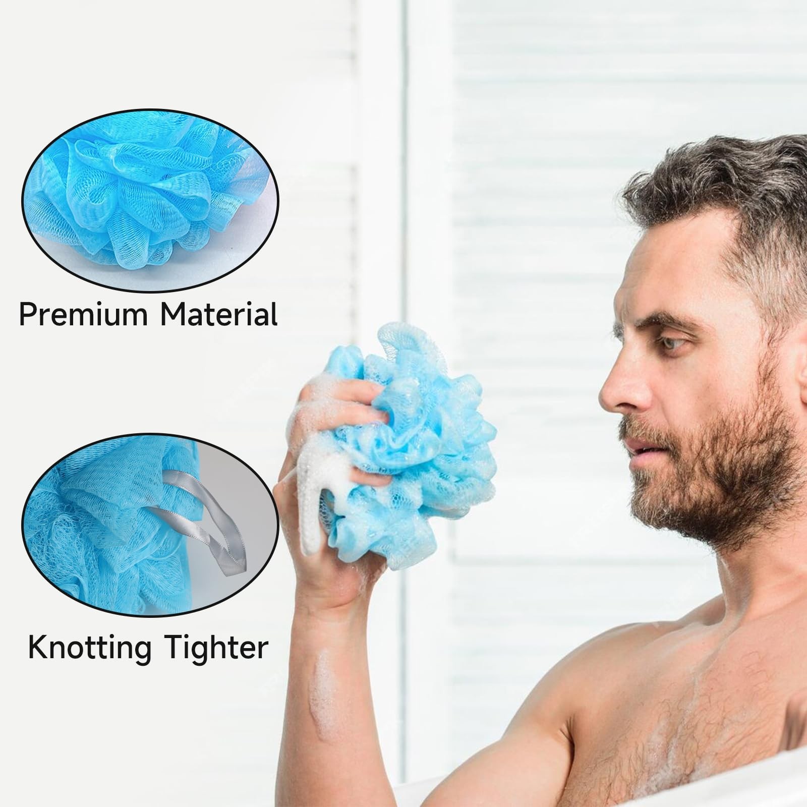 Luffa Loofah Sponge Shower Loofahs 50g 1 Count (Pack of 4), 4colors