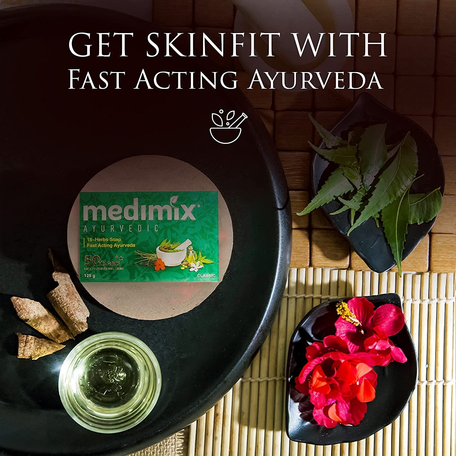 5 X 125g Medimix Ayurvedic Classic 18 Herbs Soap Free Ship