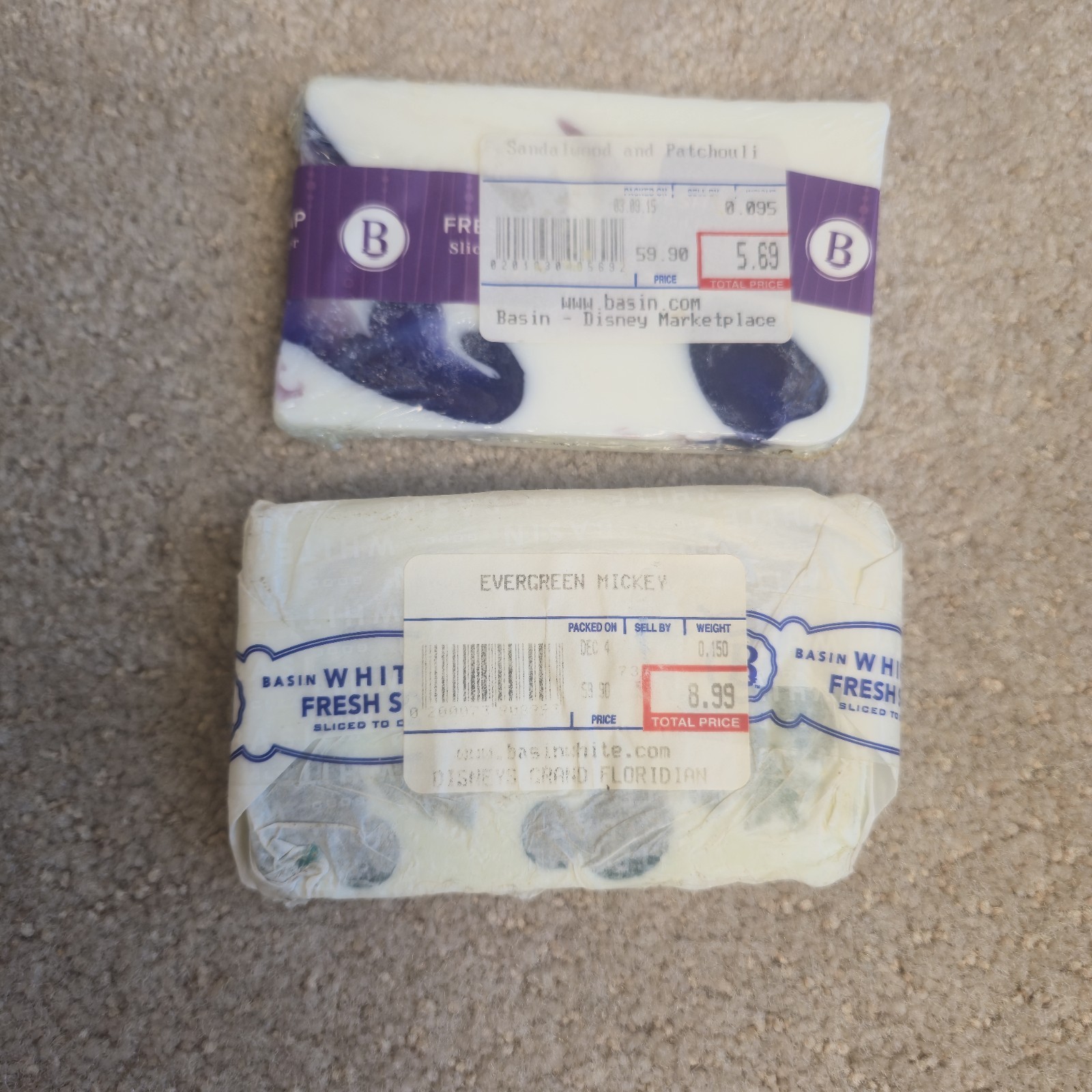 2x Basin Brand Sliced to Order Organic Evergreen Soap 0.15 lb Disney