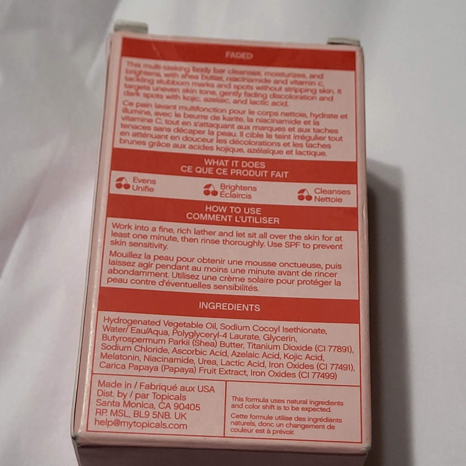 Faded Cleansing Bar for and Body | Kojic Acid, & Lactic Acid | Moisturizes | …