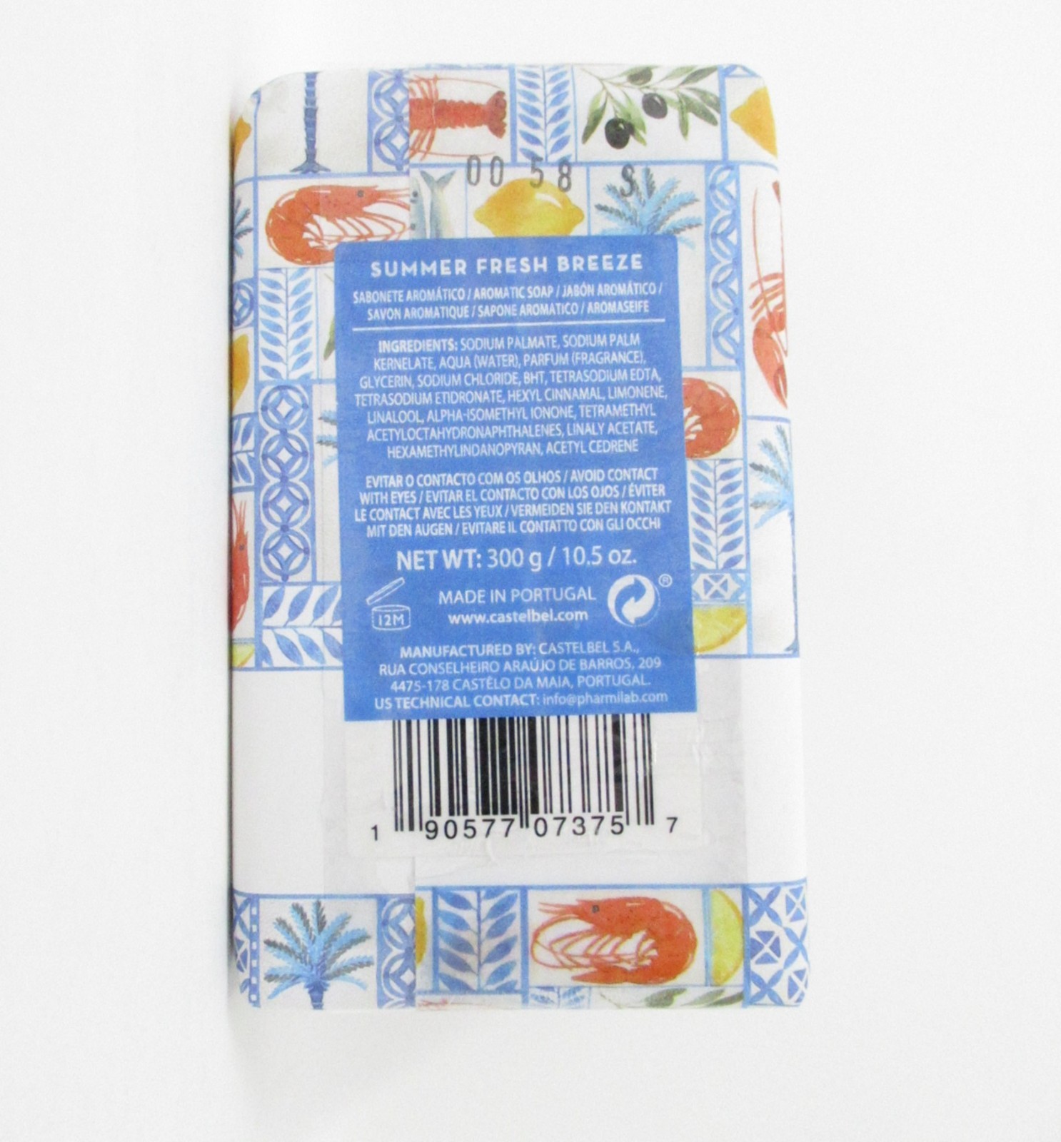 Castelbel Luxury Bath Bar Soap Summer Fresh Breeze Scented 10.5oz LTD Editions