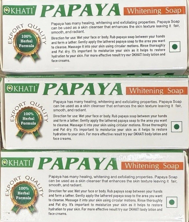3pc OKHATI Papaya Whitening Soaps – 125g