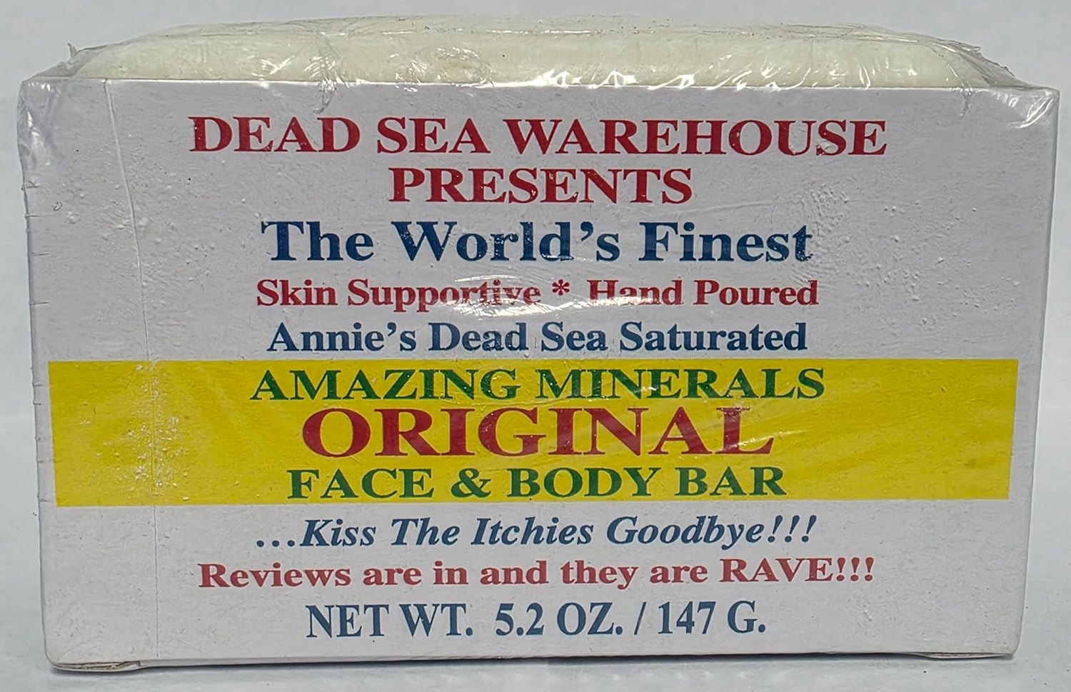 Dead Sea Salt Soap Bar 3.5oz Original Face & Body Natural Hydrating Dead Sea
