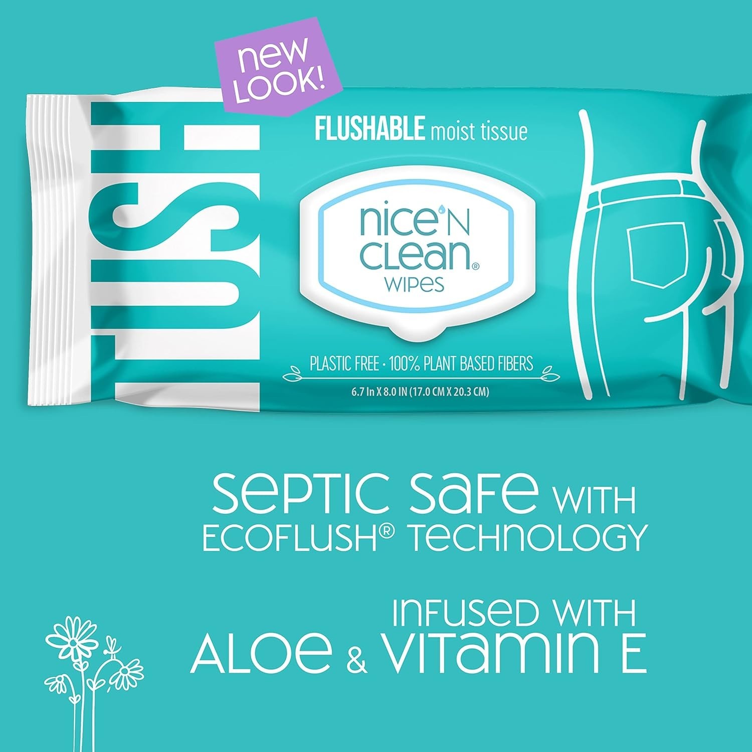 Family-Friendly Flushable Wipes – 8 x 42 Count, Aloe Infusions for Gentle Care
