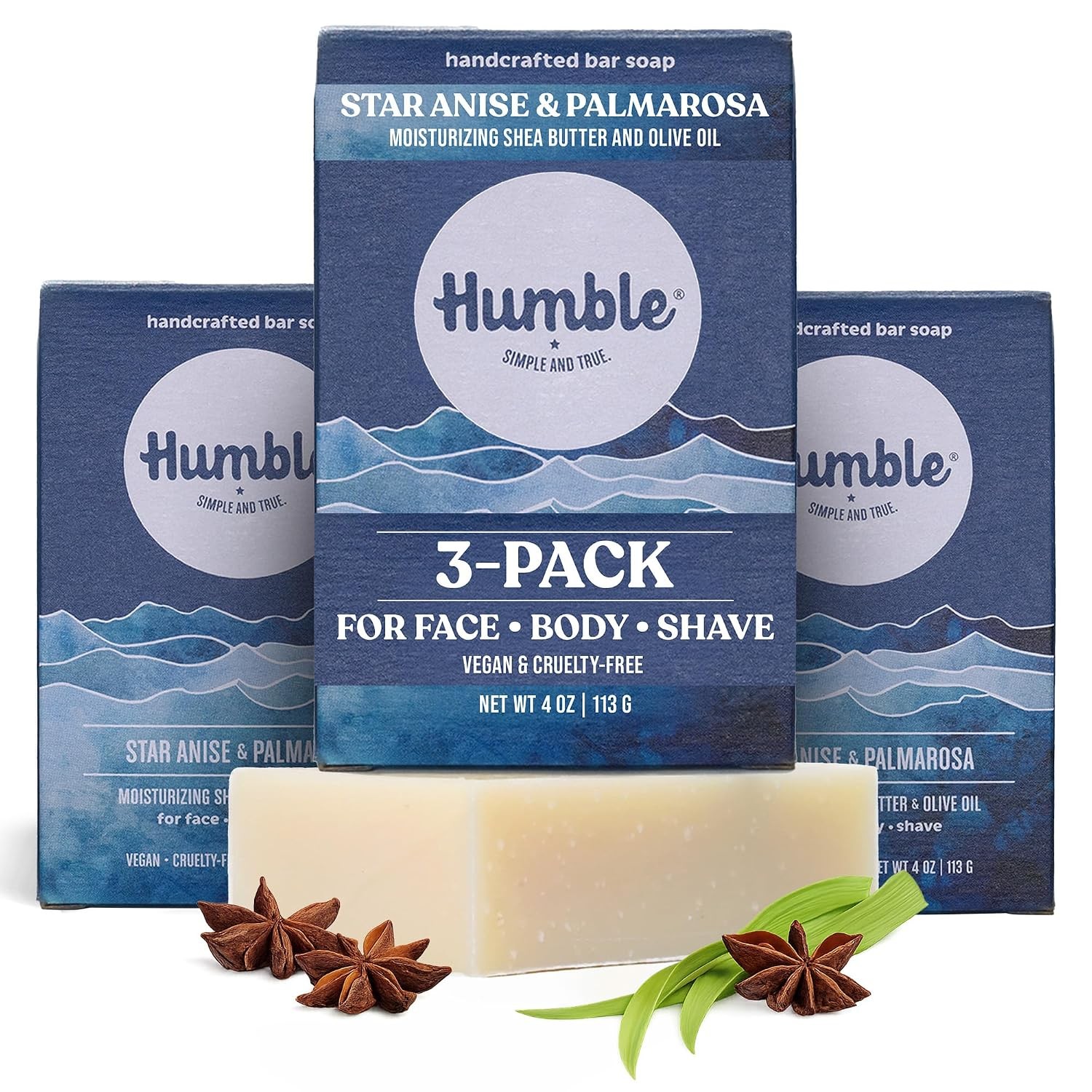 Natural Bar Soap Star Anise & Palmarosa – Cold Processed Face & Body with