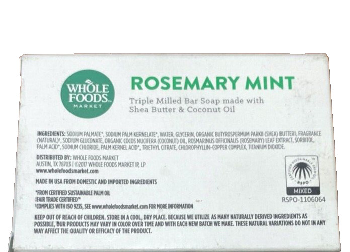 365 Triple Milled Rosemary Mint Whole Foods 6 oz (1 Bar)
