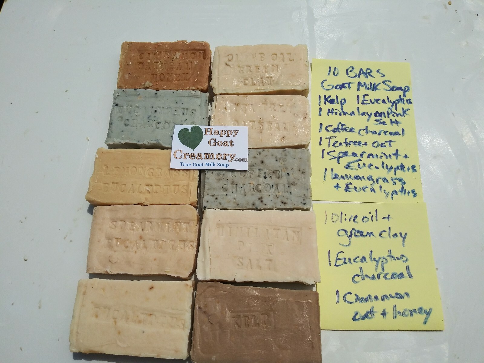 10 BARS GOAT MILK SOAP FREE SHIPPING HAPPY GOAT CREAMERY PURE ESSENTIAL OILS TOP