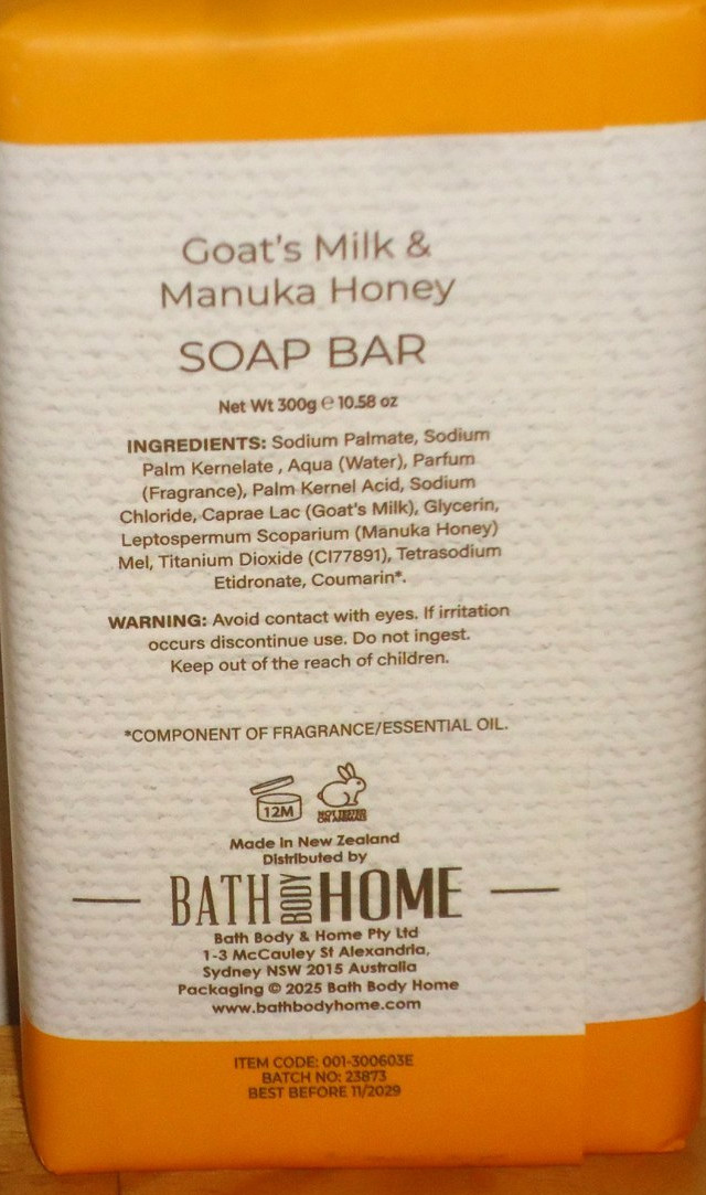 Botanical Infusion Goat Milk & Manuka Honey Soap Bar 10.5 oz From New Zealand