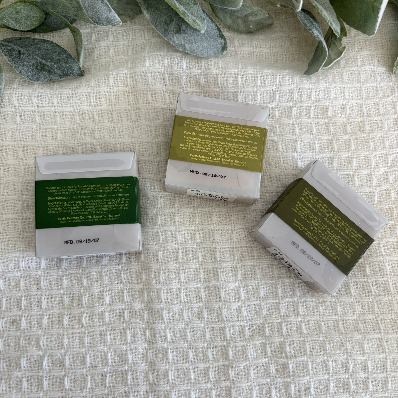 Bath & Bloom Natural Handmade Soap 3 Bars Oriental Tea Lemongrass Cinnamon