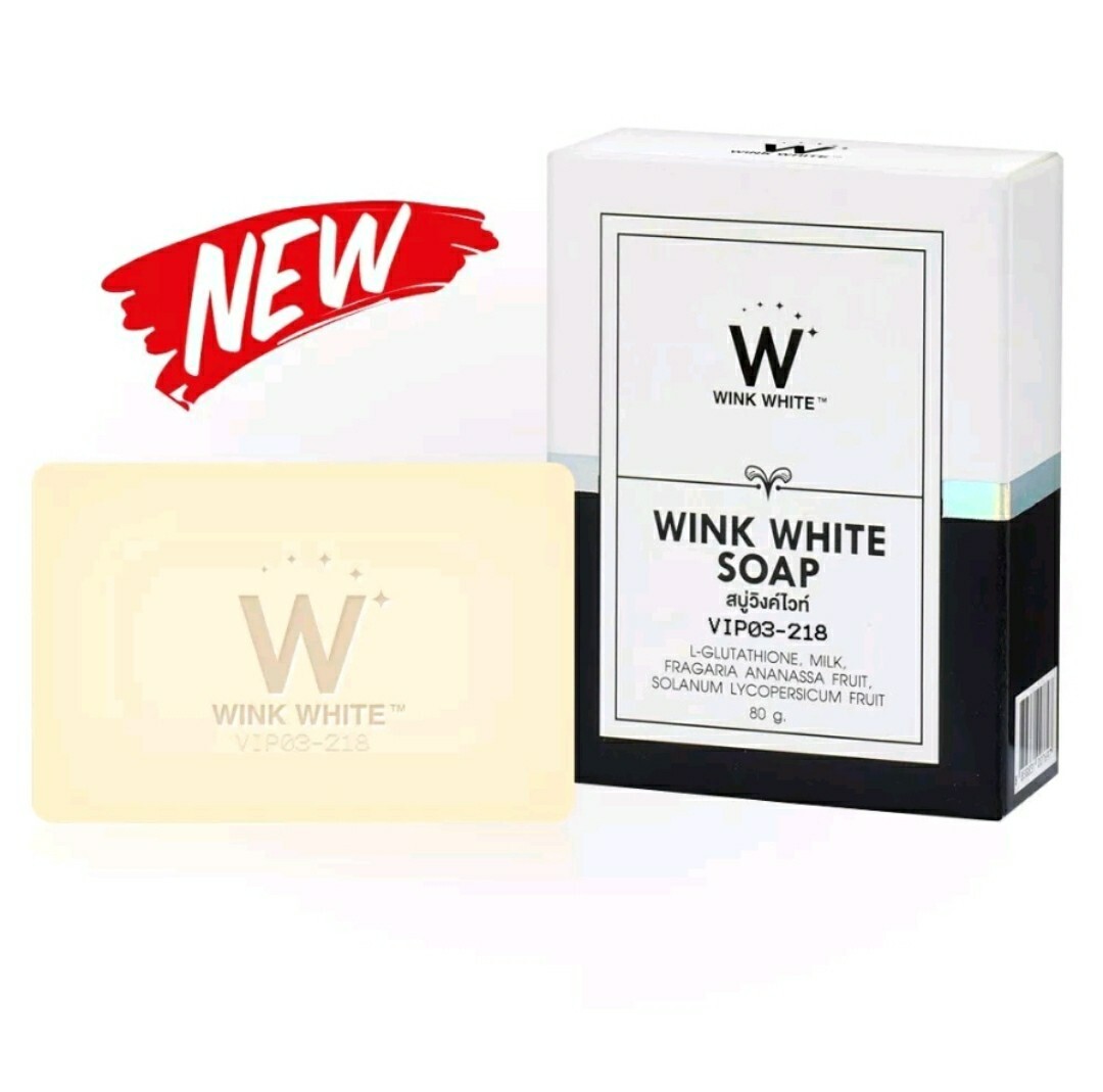 x15 Wink White Soap Skin Body Whitening Face Gluta Brightening Cleansing 80g.