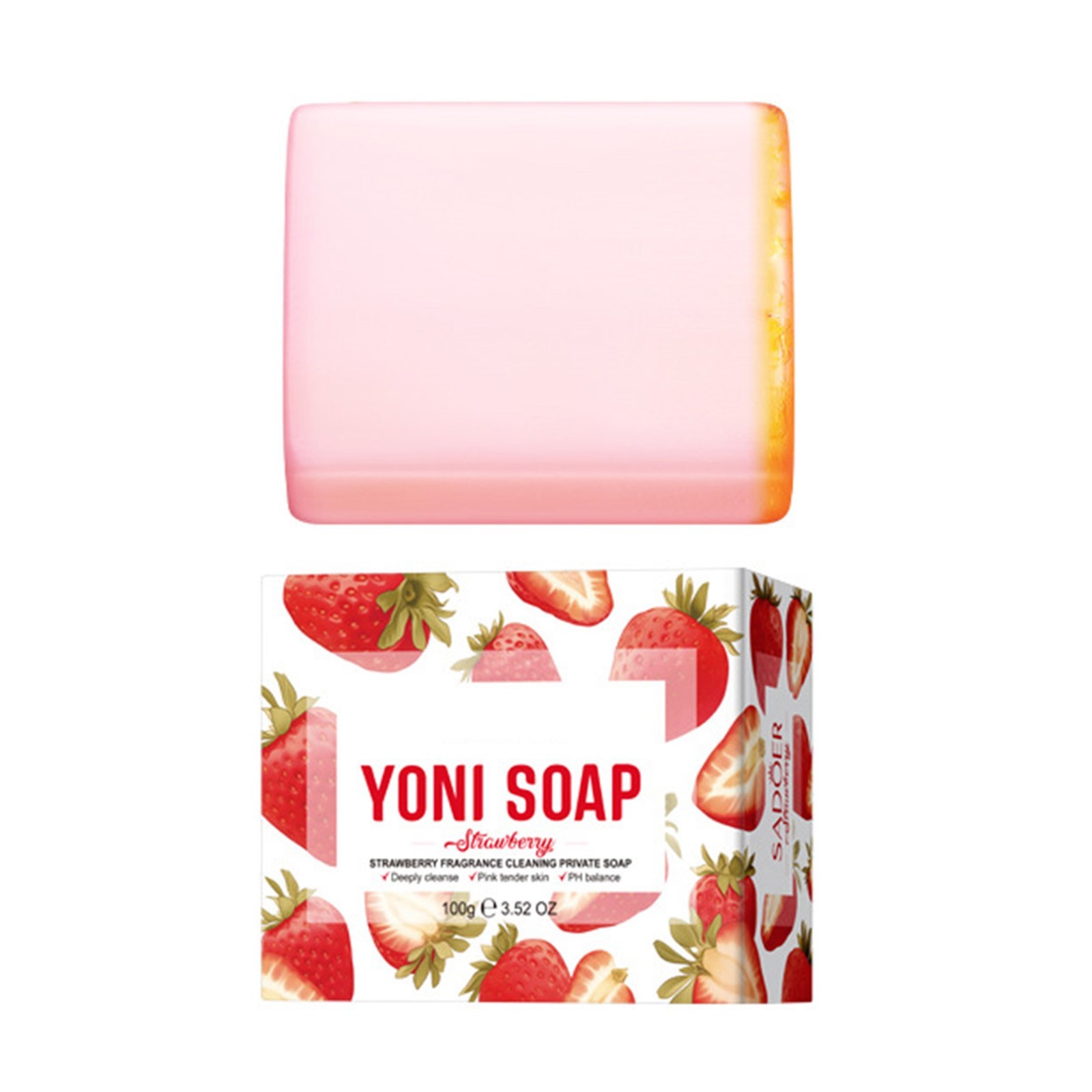 Women Strawberry-Scented For Private Personal Care Soap With Foaming Net 100g