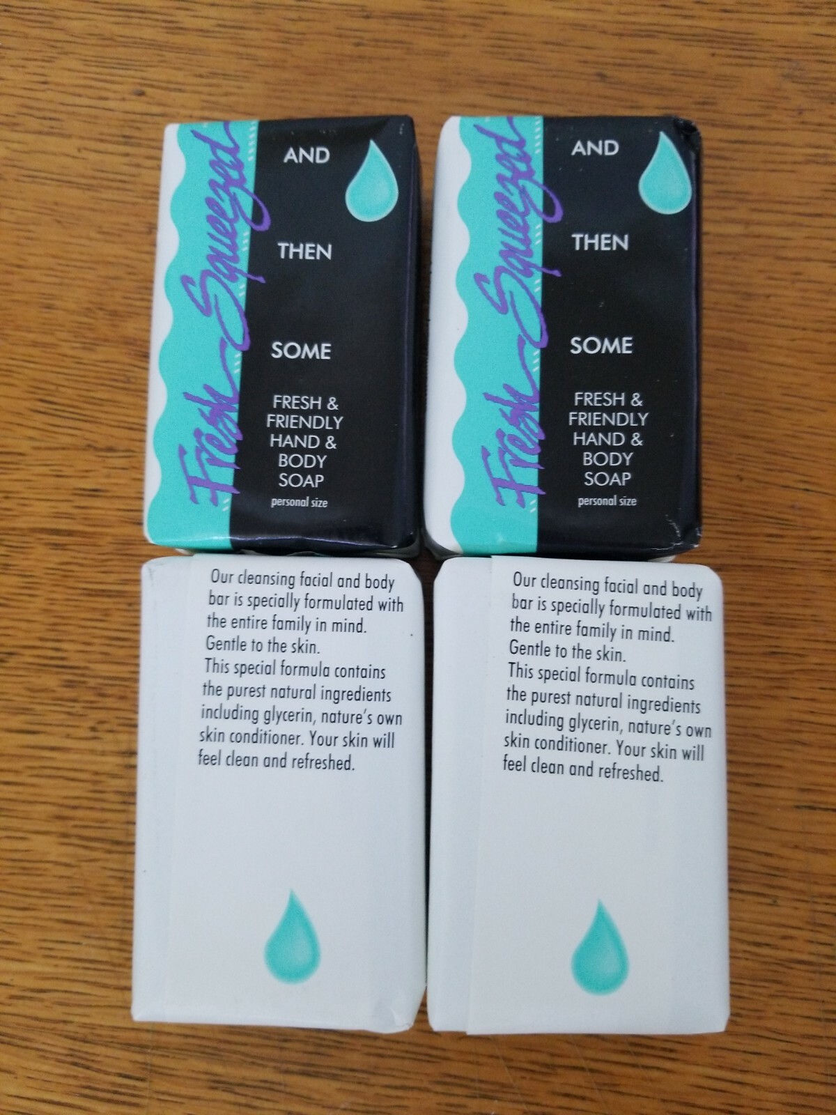 Indulge in the vintage charm of our lot of 4 Fresh Squeezed soap person size